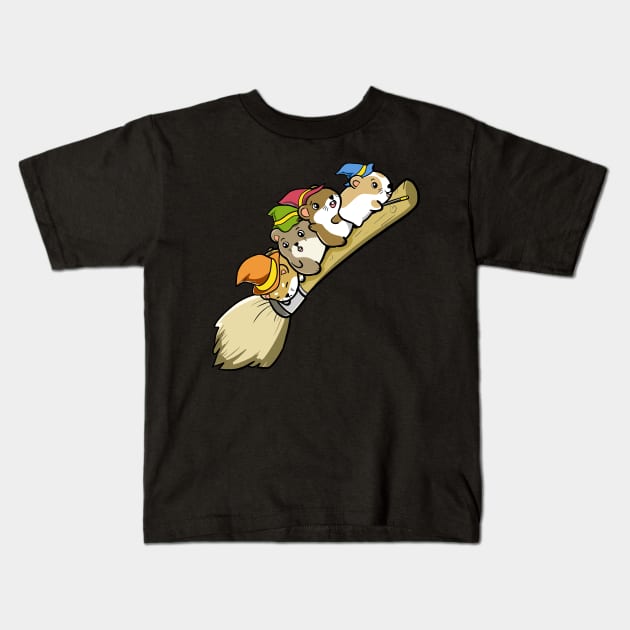 Hamster Wizards Kids T-Shirt by WildSloths